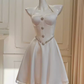 A Line Halter White Lace Homecoming Dress 18th Birthday Outfit C982