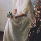 Superbe robe de mariée sirène bustier en satin et tulle, longue et en dentelle, C4563
