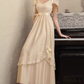 Robe de bal de princesse bustier à volants en satin long, robe de soirée C8117