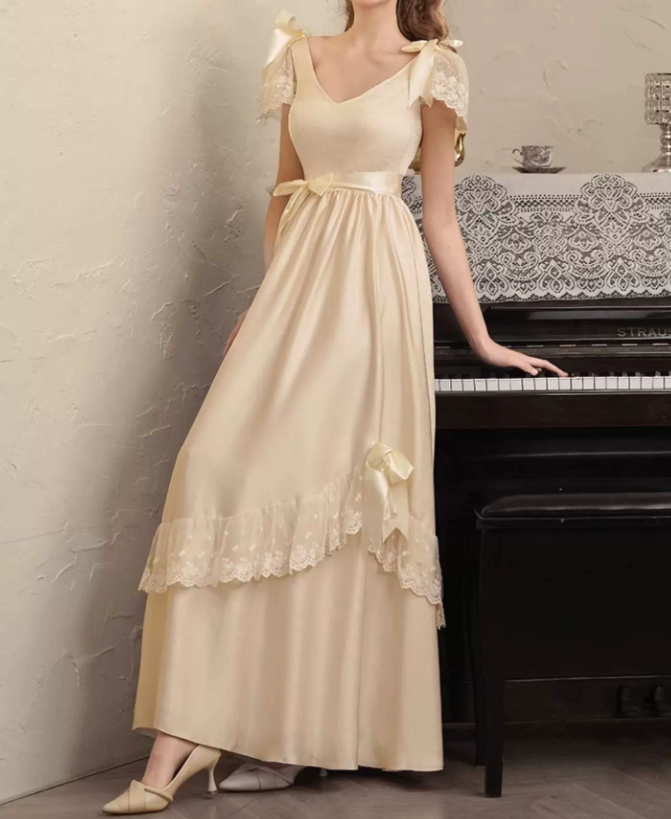 Robe de bal de princesse bustier à volants en satin long, robe de soirée C8117