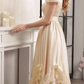 Robe de bal de princesse bustier à volants en satin long, robe de soirée C8117