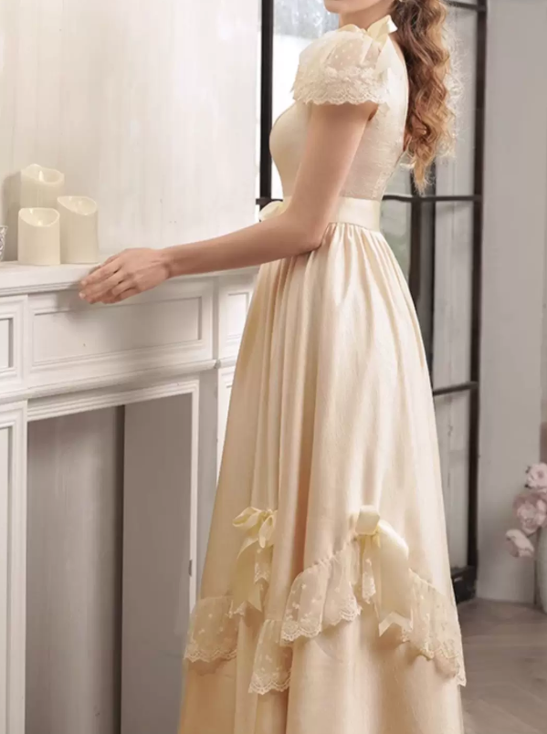 Robe de bal de princesse bustier à volants en satin long, robe de soirée C8117