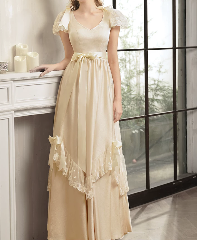 Robe de bal de princesse bustier à volants en satin long, robe de soirée C8117