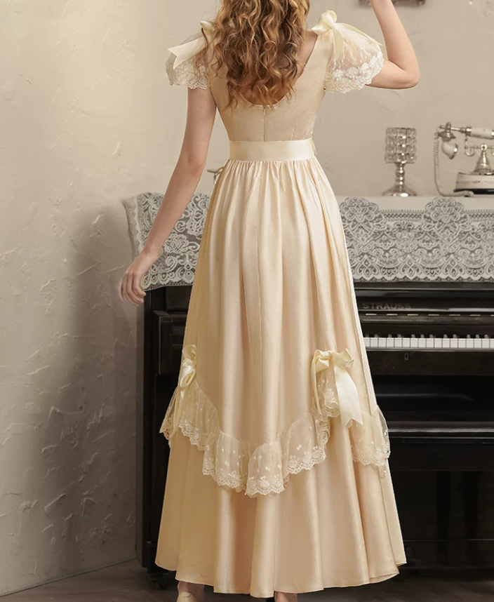 Robe de bal de princesse bustier à volants en satin long, robe de soirée C8117