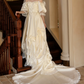 Superbe robe de mariée sirène bustier en satin et tulle, longue et en dentelle, C4563