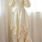 Trendy Off-Shoulder Ivory Prom Dress Appliques Beads Short Sleeve A-Line Evening Dress C9841