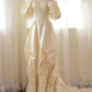 Trendy Off-Shoulder Ivory Prom Dress Appliques Beads Short Sleeve A-Line Evening Dress C9841