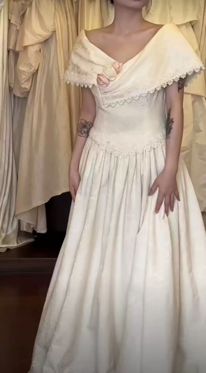 Robe de bal de princesse bustier à volants en satin long, robe de soirée C8117