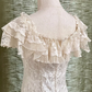 Sleek V Neck Tiered Prom Dress White Lace Mermaid Evening Dress C9843