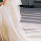 Fascinating Spaghetti Straps Wedding Dresses 3D Flowers A-Line Bridal Dress C9845