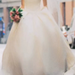 Fascinating Spaghetti Straps Wedding Dresses 3D Flowers A-Line Bridal Dress C9845