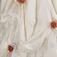 Vintage Off-Shoulder Lace Wedding Dresses Satin Long Sleeve Floral A-Line Bridal Dress C9848