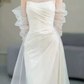 Superbe robe de mariée sirène bustier en satin et tulle, longue et en dentelle, C4563