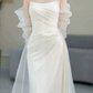 Superbe robe de mariée sirène bustier en satin et tulle, longue et en dentelle, C4563