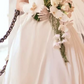 Superbe robe de mariée sirène bustier en satin et tulle, longue et en dentelle, C4563