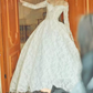 Glam Off-Shoulder Lace Wedding Dresses Long Sleeve A-Line Bridal Dress C9856