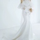 Graceful Off-Shoulder Wedding Dresses Long Sleeve Tiered Mermaid Bridal Dress C9859