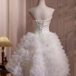 Ball Gown Strapless White Satin Homecoming Dress 18th Birthday Outfits C985