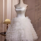 Ball Gown Strapless White Satin Homecoming Dress 18th Birthday Outfits C985