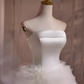 Ball Gown Strapless White Satin Homecoming Dress 18th Birthday Outfits C985