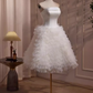 Ball Gown Strapless White Satin Homecoming Dress 18th Birthday Outfits C985