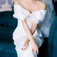 Superbe robe de mariée sirène bustier en satin et tulle, longue et en dentelle, C4563