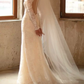 Superbe robe de mariée sirène bustier en satin et tulle, longue et en dentelle, C4563