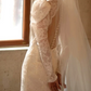 Superbe robe de mariée sirène bustier en satin et tulle, longue et en dentelle, C4563