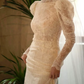 Superbe robe de mariée sirène bustier en satin et tulle, longue et en dentelle, C4563
