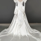 Superbe robe de mariée sirène bustier en satin et tulle, longue et en dentelle, C4563