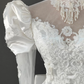 Superbe robe de mariée sirène bustier en satin et tulle, longue et en dentelle, C4563