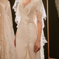 Superbe robe de mariée sirène bustier en satin et tulle, longue et en dentelle, C4563