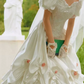 Superbe robe de mariée sirène bustier en satin et tulle, longue et en dentelle, C4563