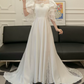 Superbe robe de mariée sirène bustier en satin et tulle, longue et en dentelle, C4563