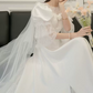 Superbe robe de mariée sirène bustier en satin et tulle, longue et en dentelle, C4563