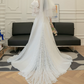 Superbe robe de mariée sirène bustier en satin et tulle, longue et en dentelle, C4563