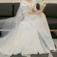 Superbe robe de mariée sirène bustier en satin et tulle, longue et en dentelle, C4563