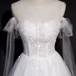 Vintage A line Straps White Tulle Homecoming Dress 18th Birthday Outfits C986
