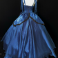 Robe de bal de princesse bustier à volants en satin long, robe de soirée C8117