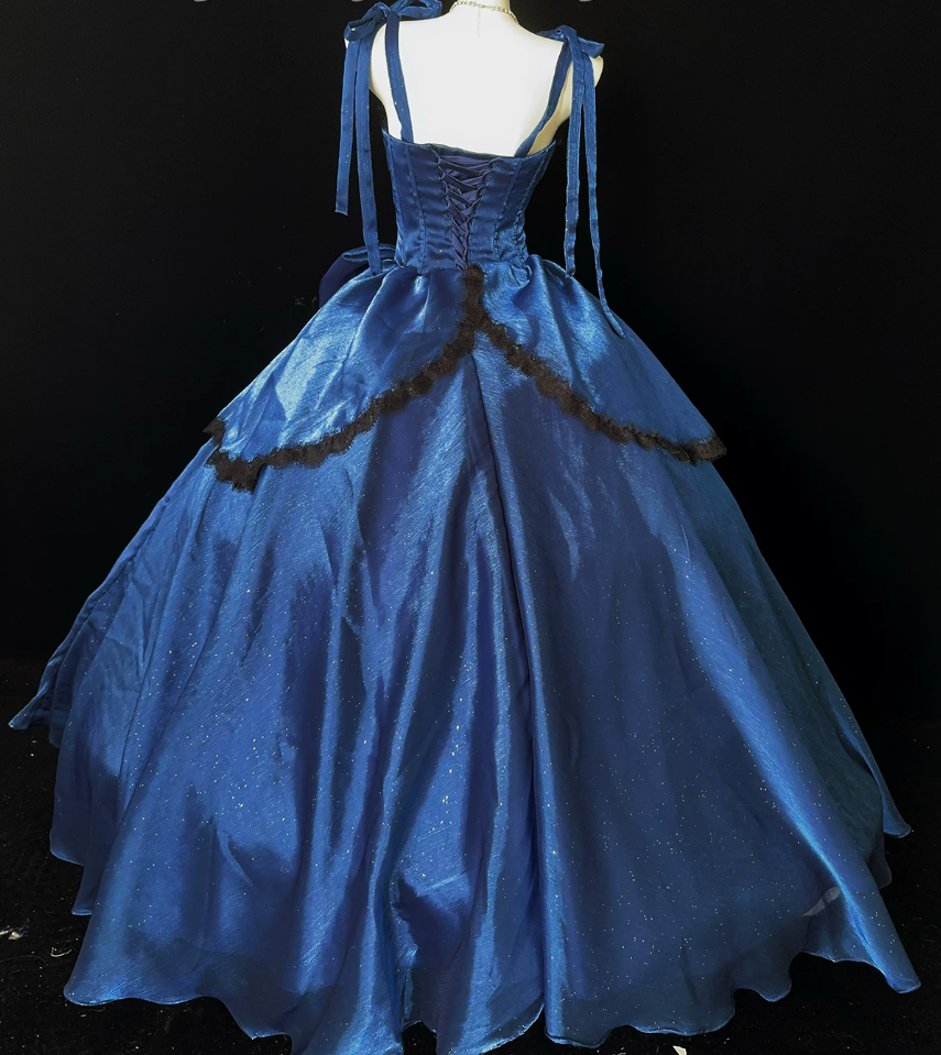 Robe de bal de princesse bustier à volants en satin long, robe de soirée C8117