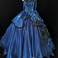 Robe de bal de princesse bustier à volants en satin long, robe de soirée C8117