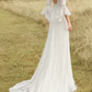 Classical Jewel Neck Backless Wedding Dresses Long Sleeve Lace A-Line Bridal Dress C9875