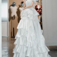 Fascinating High Collar Lace Wedding Dresses Short Sleeve Appliques A-Line Bridal Dress C9876