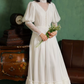 Romantic High Collar Lace Wedding Dresses Long Sleeve A-Line Bridal Dress C9877