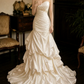 Robe de bal de princesse bustier à volants en satin long, robe de soirée C8117