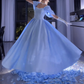 Robe de bal de princesse bustier à volants en satin long, robe de soirée C8117