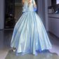 Robe de bal de princesse bustier à volants en satin long, robe de soirée C8117