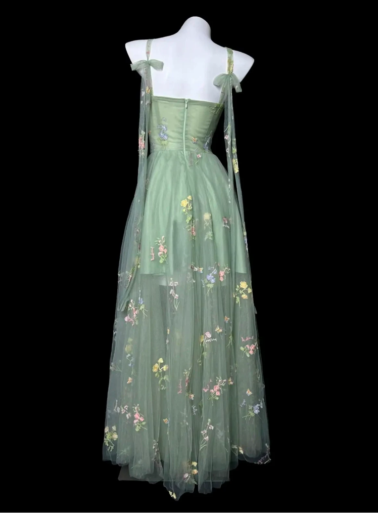 Robe de bal de princesse bustier à volants en satin long, robe de soirée C8117