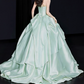 Gorgeous Strapless Green Prom Dress Beads Satin A-Line Evening Dress C9888
