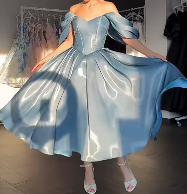Robe de bal de princesse bustier à volants en satin long, robe de soirée C8117